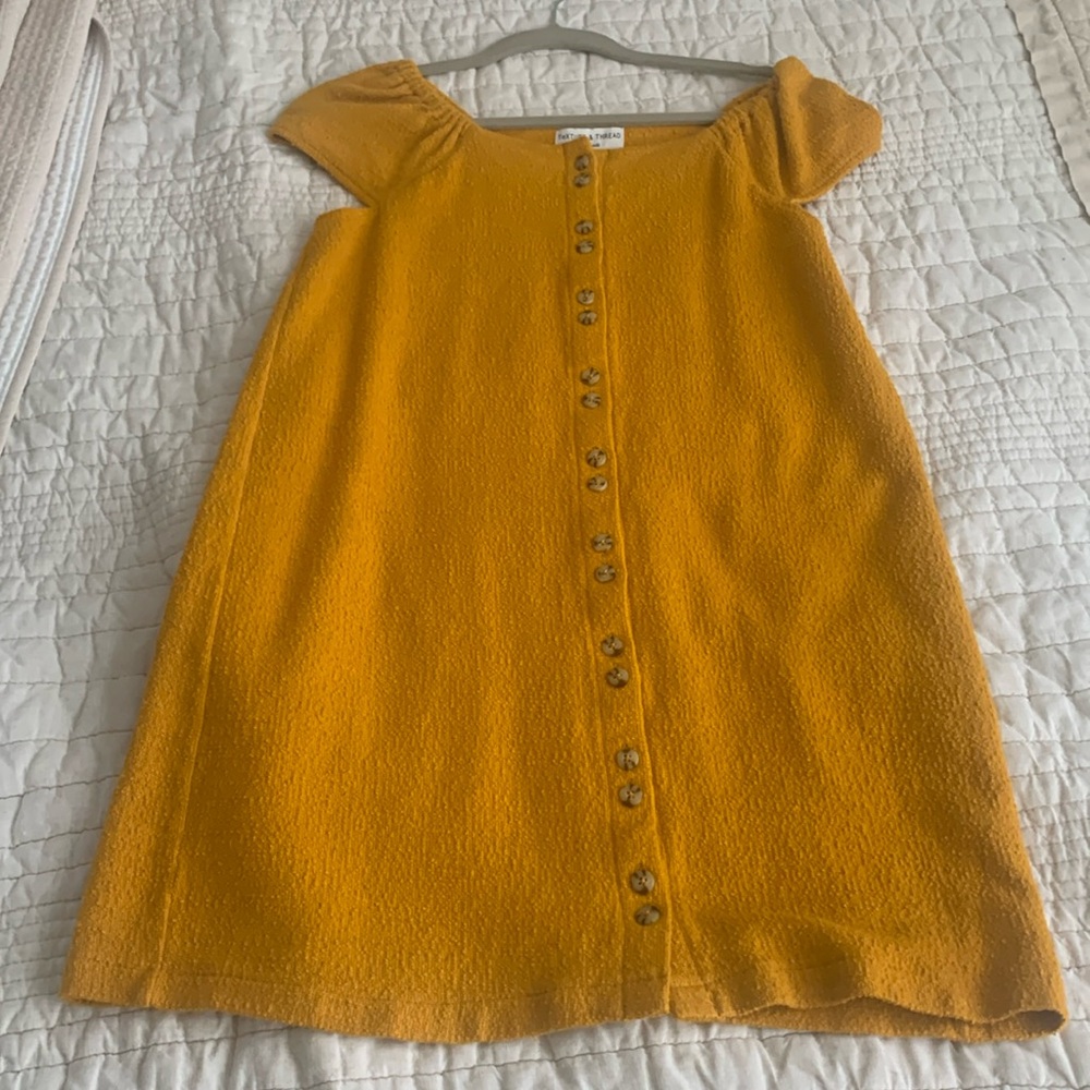 Madewell Mustard Yellow Button Down Shift Dress Size: Small